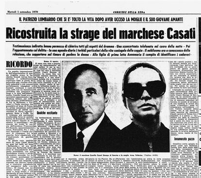 Italian daily 'Corriere della Sera' published a reconstruction of the Casati murders in September 1970.