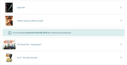 Eliminar historial de Amazon Prime Video