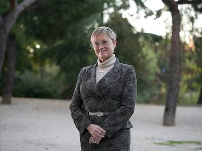 Virgina Guinda, candidata a la presidencia de la patronal CEOE, el jueves en Madrid.