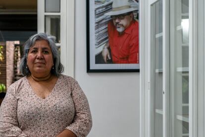Griselda Triana en la casa refugio de Ciudad de México. 