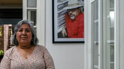 Griselda Triana en la casa refugio de Ciudad de México. 