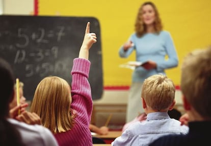 Alumnos en una clase de matemáticas