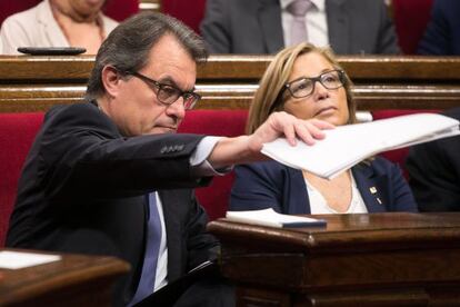 Artur Mas hoy en el pleno del Parlament.