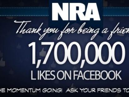 Foto compartida por la NRA en Twitter para celebrar que contaban con 1,7 millones de seguidores en Facebook.