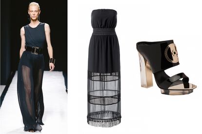 INSPIRACIÓN TRANSPARENTE: diseño de pasarela de Balmain, vestido de Intimissimi y calzado de Versace.