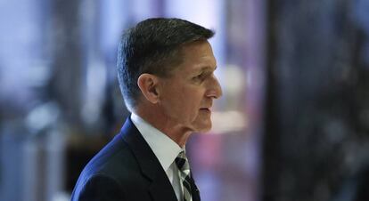 Michael Flynn, en la seva arribada a la Torre Trump, aquest dijous.