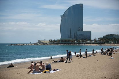 La platja de la Barceloneta.