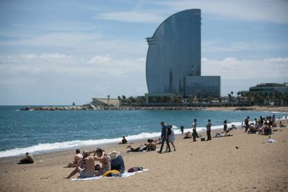 La platja de la Barceloneta.