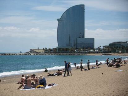 La platja de la Barceloneta.