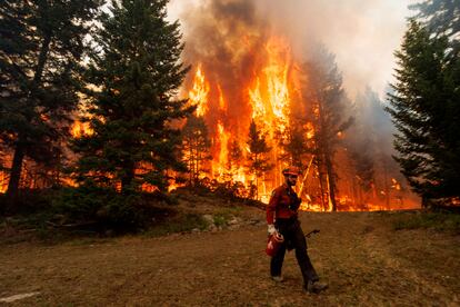 Un incendio en la Columbia Británica, Canadá, el viernes 28 de julio de 2023.