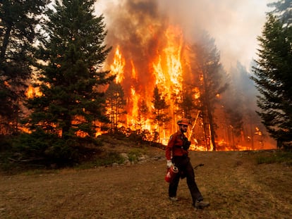 Un incendio en la Columbia Británica, Canadá, el viernes 28 de julio de 2023.