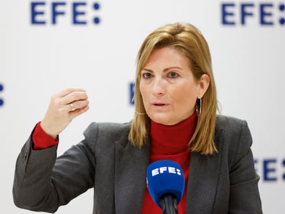 La portavoz de ERC, Raquel Sans, durante la entrevista con la agencia EFE.
