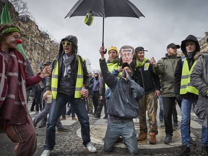 Manifestación de los 'chalecos amarillos' en Francia contra Macron.