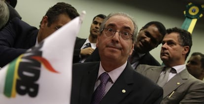 Cunha na reunião do PMDB.