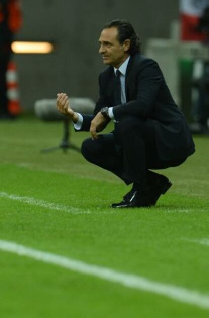 Cesare Prandelli, durante el partido de semifinales ante Alemania