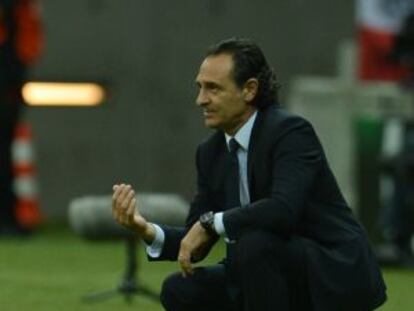 Cesare Prandelli, durante el partido de semifinales ante Alemania