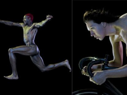 El nadador Gregor Tait, el atleta Phillips Idowu y la ciclista Rebecca Romero posaron desnudos y practicando cada uno su deporte para la campaña publicitaria de una bebida deportiva.