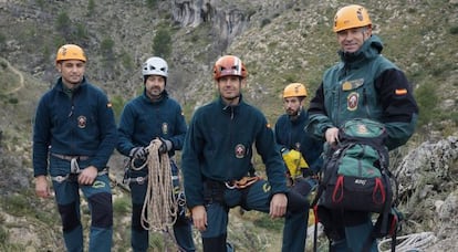 Integrantes del Grupo de Rescate e Intervenci&oacute;n en Monta&ntilde;a (Greim) de la Guardia Civil. 