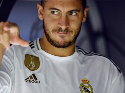 Hazard, durante el partido ante Osasuna.