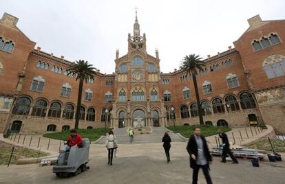 Fachada del Hospital Sant Pau, esta ma&ntilde;ana.