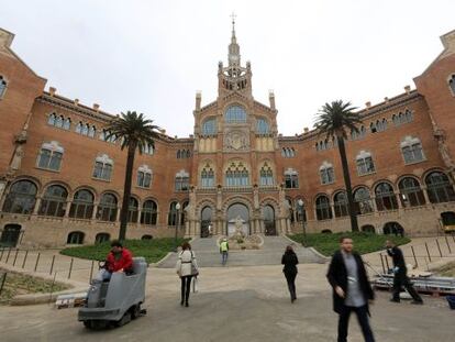 Fachada del Hospital Sant Pau, esta ma&ntilde;ana.