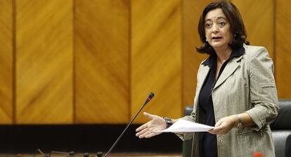 La consejera de Educaci&oacute;n, Mar Moreno, en el pasado pleno del Parlamento andaluz.