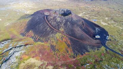 Volcán Saxhóll en Islandia.
