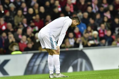 Cristiano Ronaldo lamentándose.