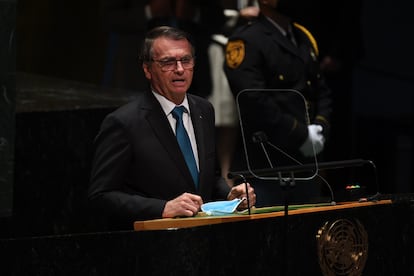 O presidente Jair Bolsonaro discursa nesta terça-feira na abertura da Assembleia Geral da ONU, em Nova York.