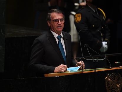 O presidente Jair Bolsonaro discursa nesta terça-feira na abertura da Assembleia Geral da ONU, em Nova York.