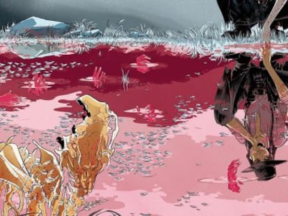 El dibujo de la nominada al Eisner Emma Ríos por 'Pretty Deadly'.