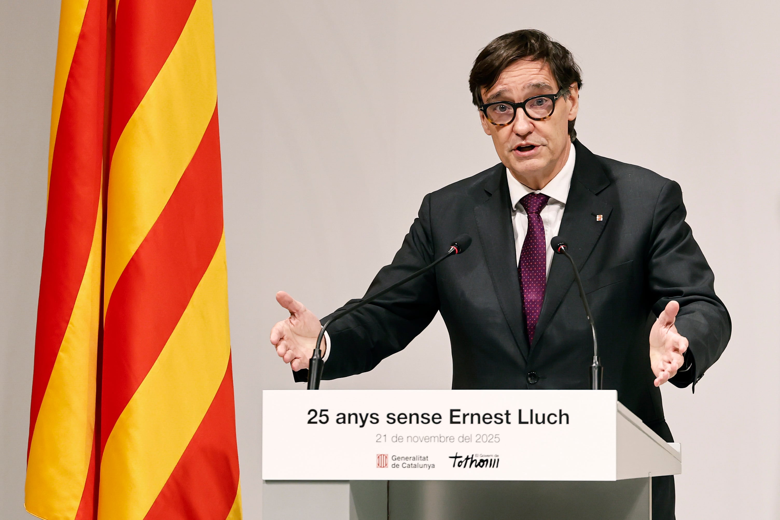 El presidente de la Generalitat de Catalunya, Salvador Illa, en un acto el pasado 21 de noviembre.