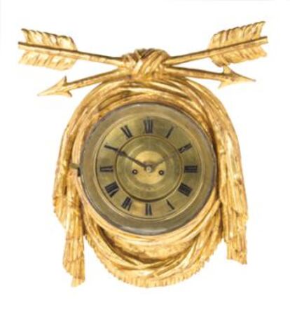 Reloj de pared dorado del siglo XIX, valorado en unos 3.765 euros.