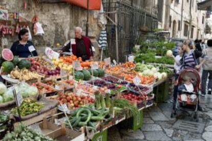 Mercado de Ballaro, en Palermo (Sicilia).