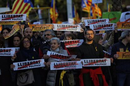 Manifestación para reclamar la libertad de los políticos presos, en noviembre de 2017.