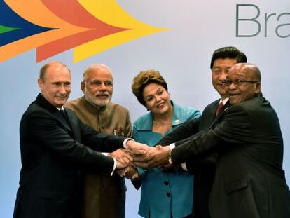 Os mandatários dos BRICS, em julho, em Fortaleza.