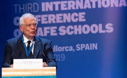 El ministro de Exteriores en funciones, Josep Borrell, este martes en Palma de Mallorca.