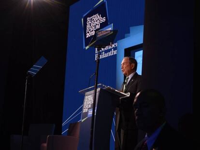 Michael Bloomberg durante el Global Bloomberg Business Forum.