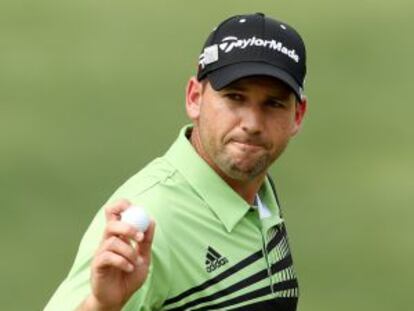 Sergio García, después de conseguir un birdie en el hoyo 10.