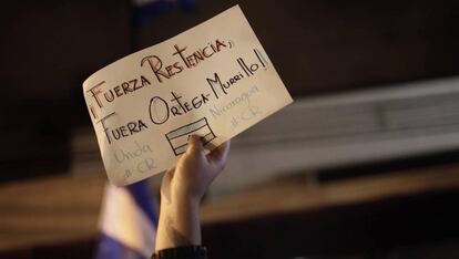 Protestas de nicaragüenses en Costa Rica contra las reformas a la seguridad social que impulsó el Gobierno de Daniel Ortega.