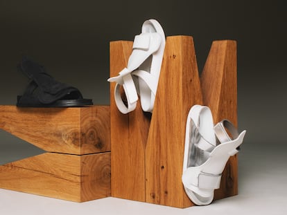 Las tres versiones de la sandalia Bukarest, de Alecsander Rothschild para Birkenstock.