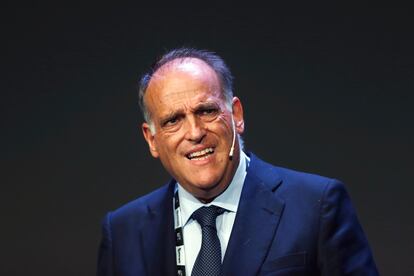 Javier Tebas, durante un acto.