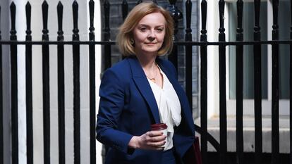 Liz Truss, este jueves en Londres.