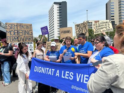 Una imagen de la protesta de este sábado en Barcelona. / Dignitat a les vies