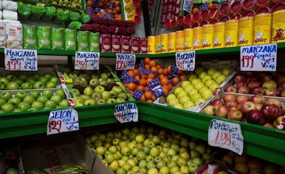 Productos en una frutería de Madrid.