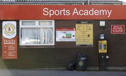 O centro de treinamento do Crewe, onde Andy Woodward sofreu os abusos.