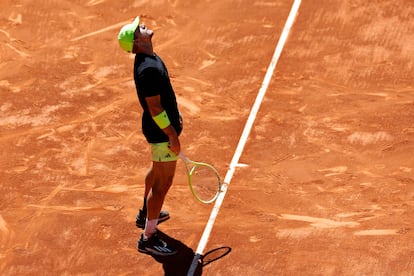 Davidovich, este domingo en la pista Manolo Santana durante el partido ante Alexander Zverev.
