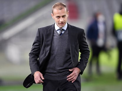 El presidente de la UEFA, Aleksander Ceferin, en el Allianz Arena el 7 de abril.