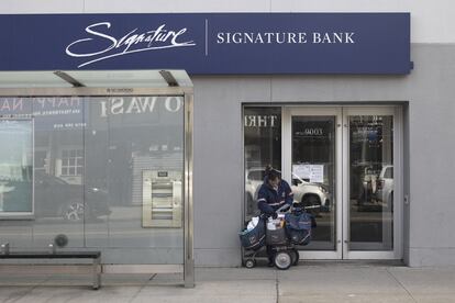 Una oficina del Signature Bank en el barrio de Brooklyn, en Nueva York.