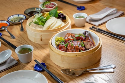 Pato Hong Kong, del restaurante Makan, en Ciudad de México el 3 de septiembre.